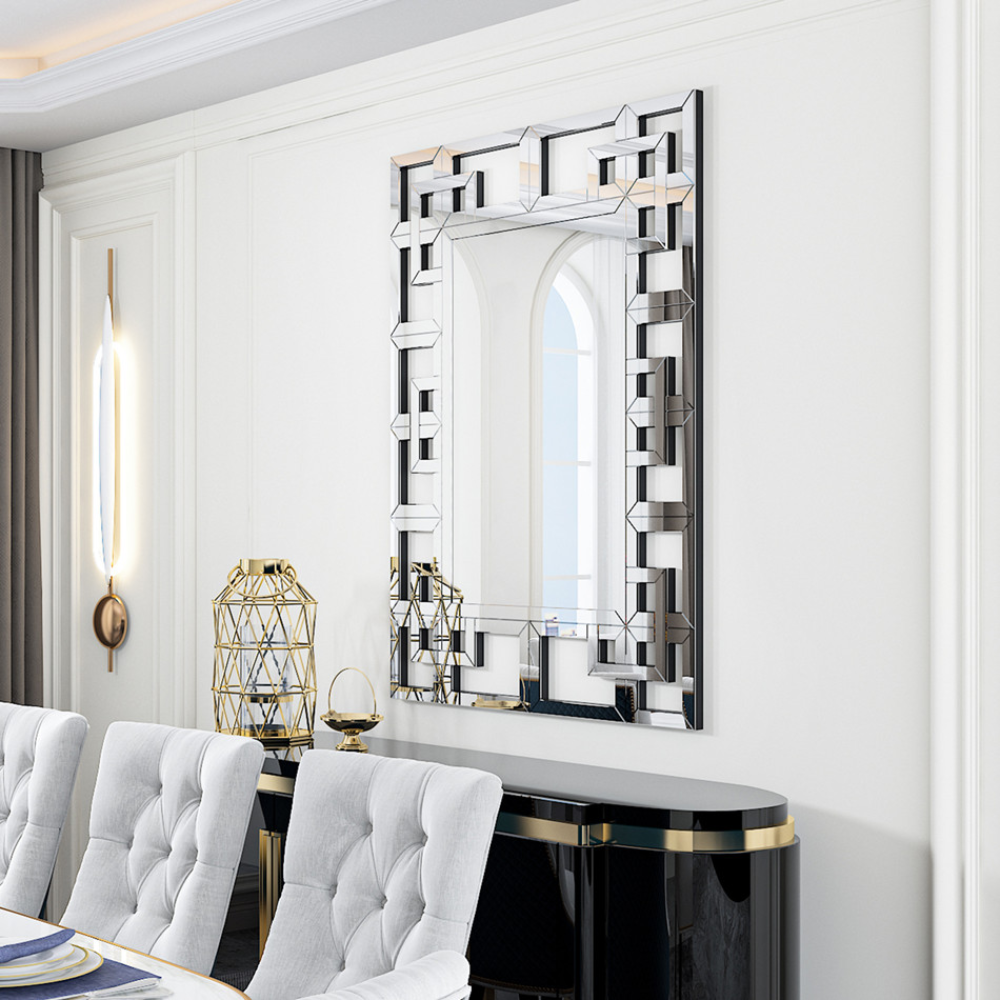 Decor Art Wall Mirror Living Room Bathroom Vanity Mirror Silver