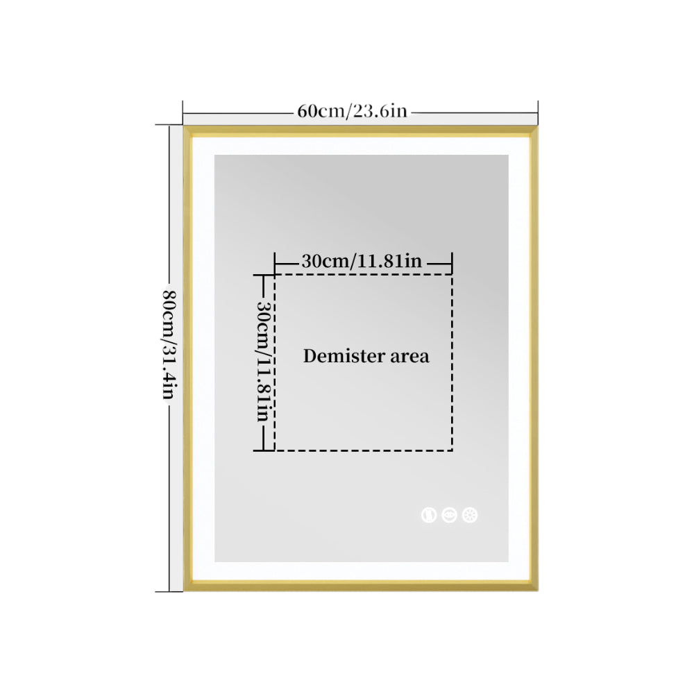 Luxurious LED Bathroom Mirror with Gold Frame