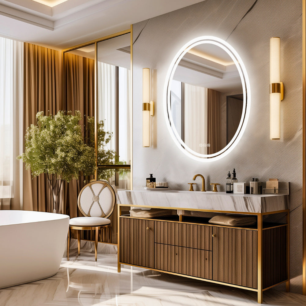 Dimmable and Anti-fog Touch Screen LED Light Mirror