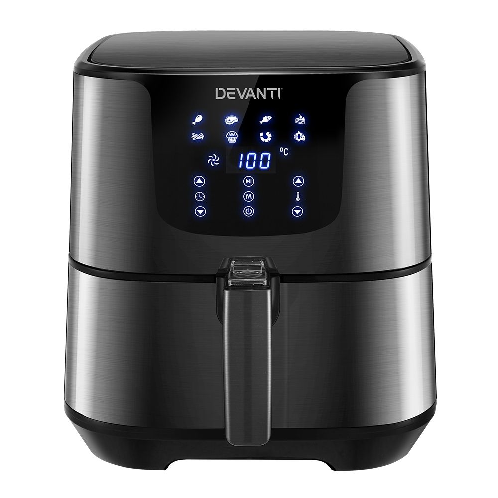 Devanti Air Fryer – 7L Capacity, LCD Touch Control, Black
