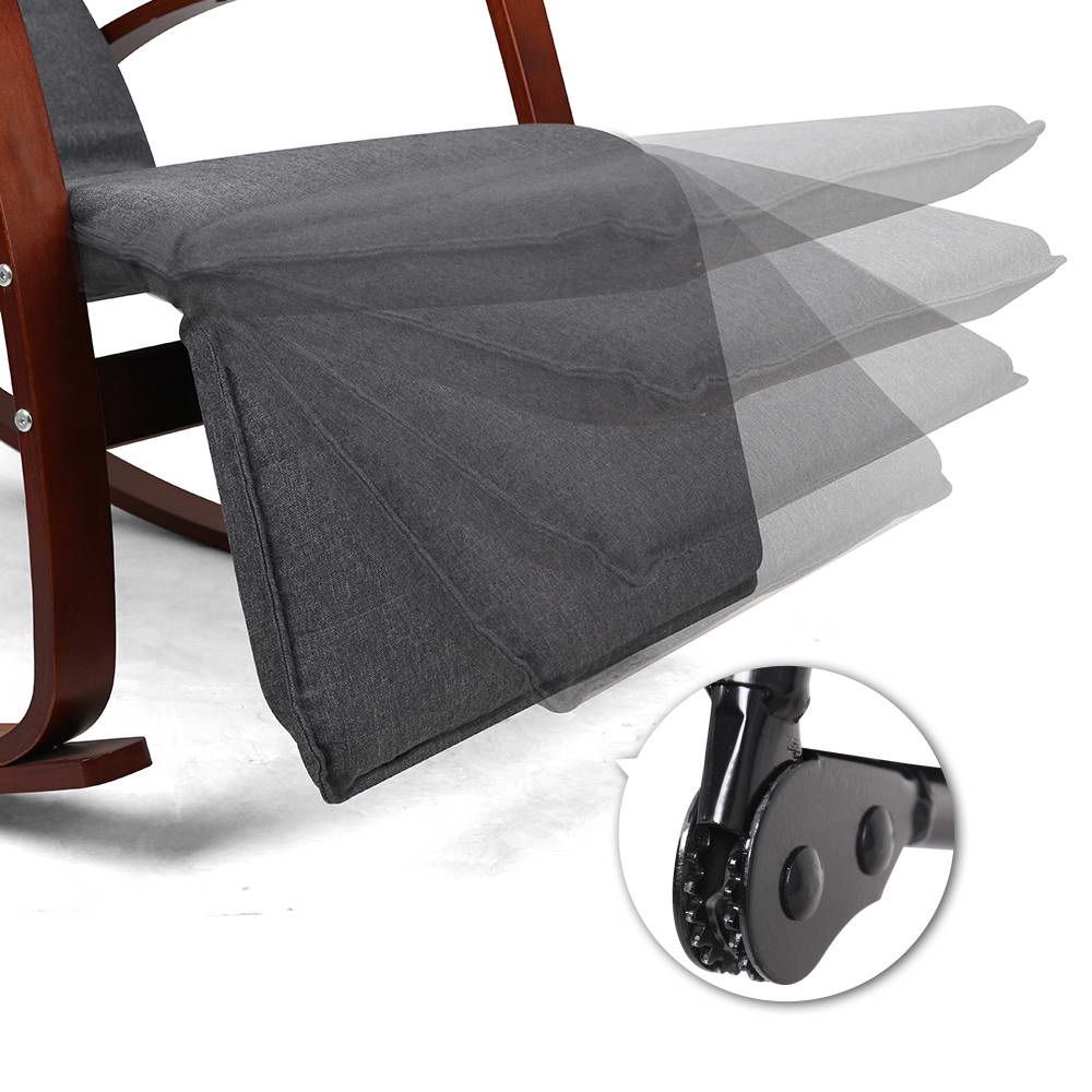 TWSC Rocking Armchair Footrest Nursing Charcoal Afton