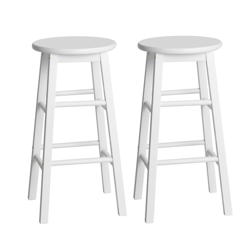 Artiss 2x Bar Stools Round Wooden Chairs