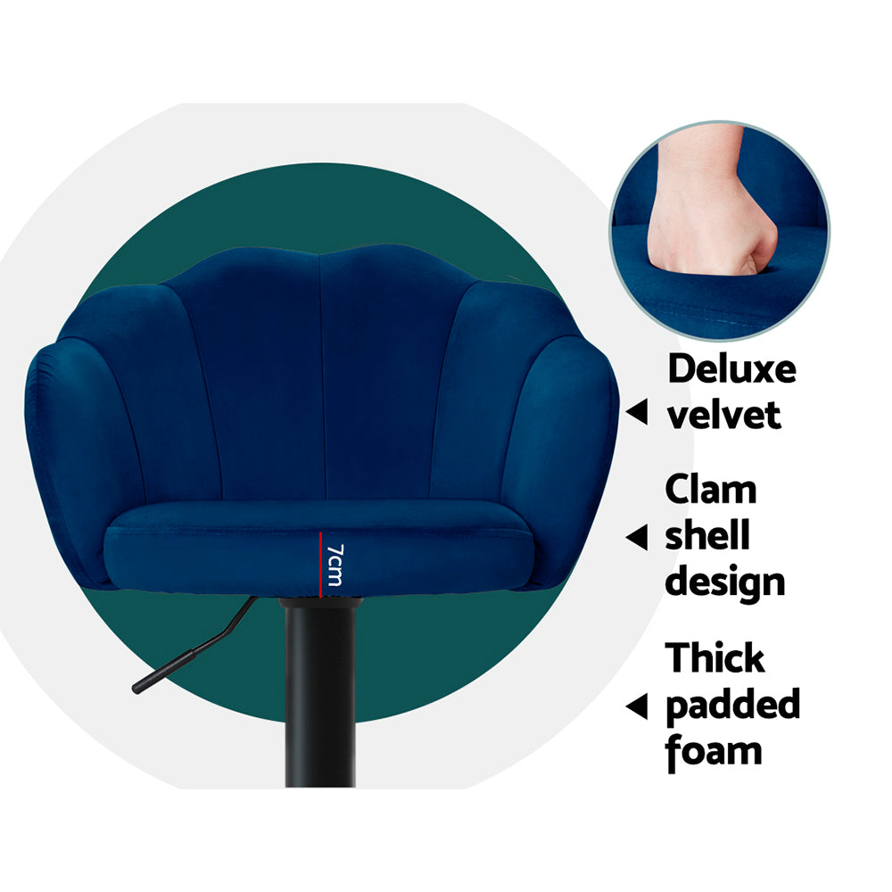 Artiss 2x Bar Stools Gas Lift Velvet