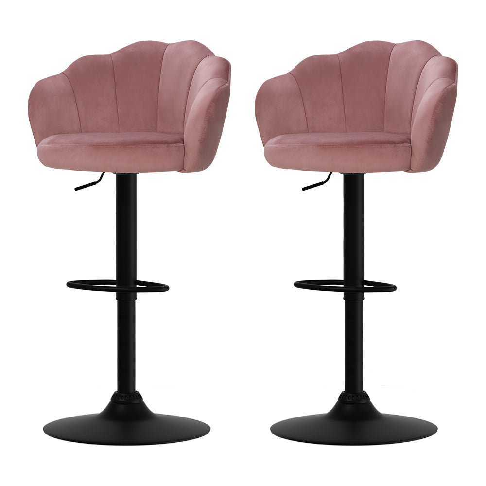 Artiss 2x Bar Stools Gas Lift Velvet