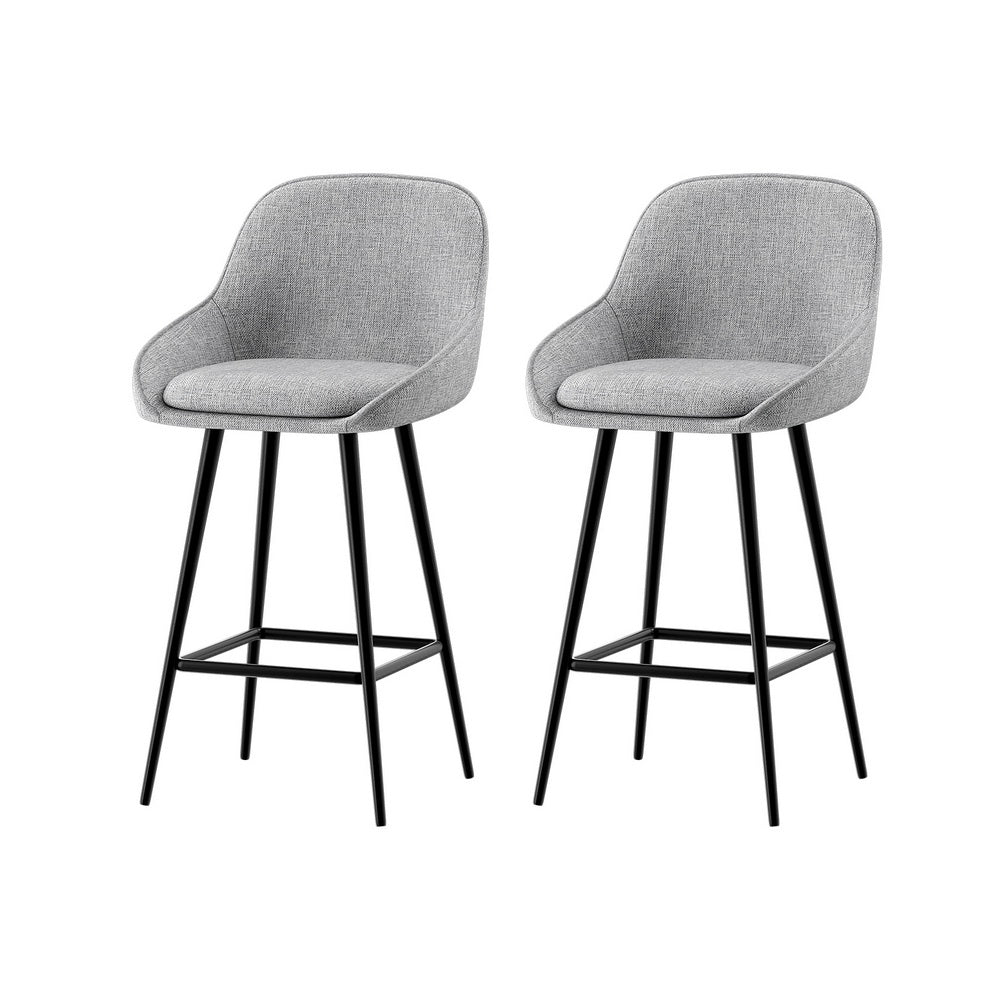TWSC 2x Bar Stools Upholstered Stool Counter Seat Kitchen Dining Chairs