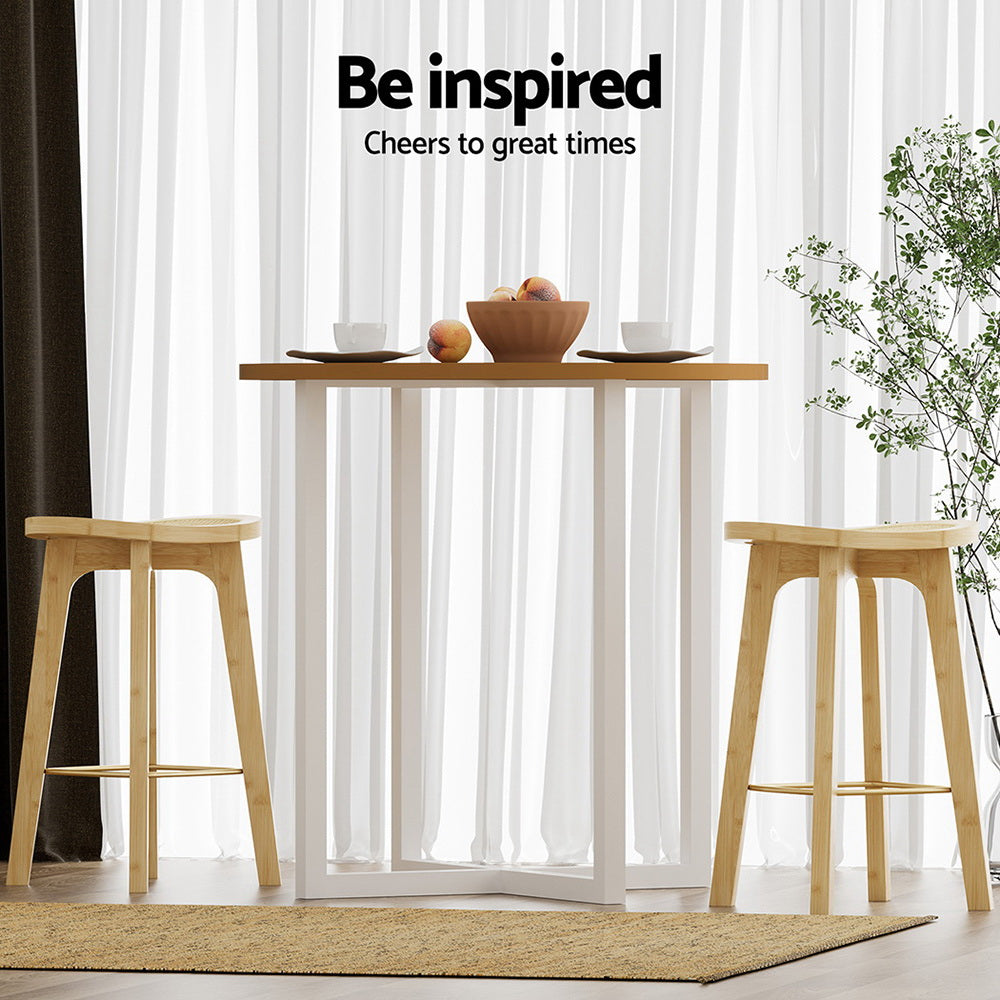 TWSC 4x Bar Stools Bamboo Rattan Stool Counter Chair Kitchen Barstools