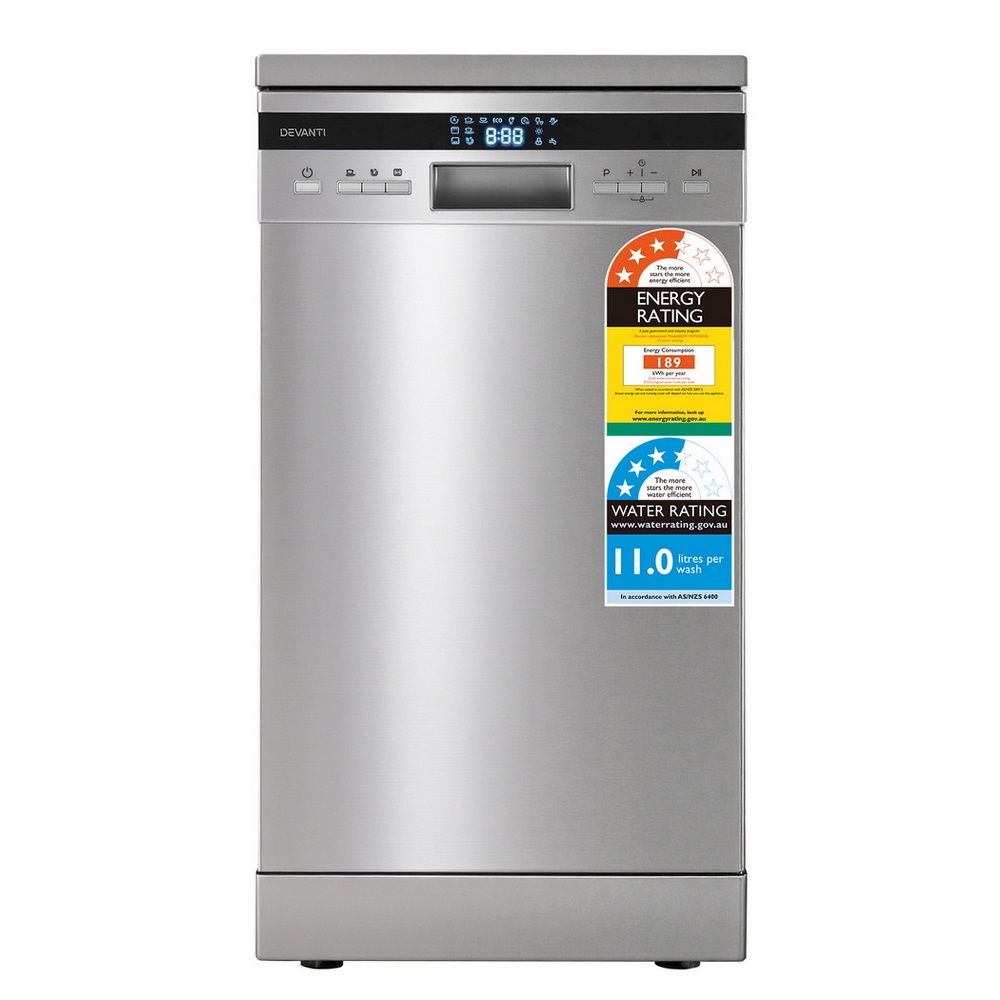 Devanti Dishwasher – 10 Place Settings, Freestanding Silver