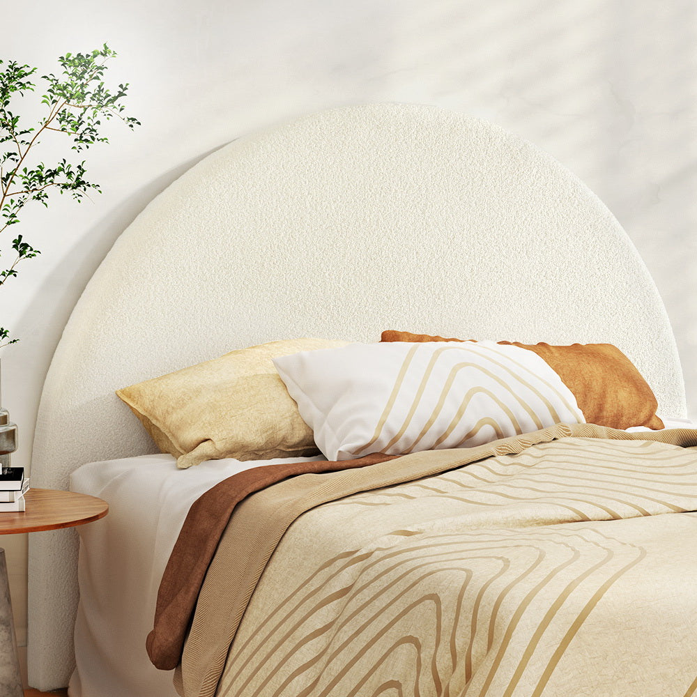 Artiss Bed Head Headboard Bed Frame Boucle - GREI White