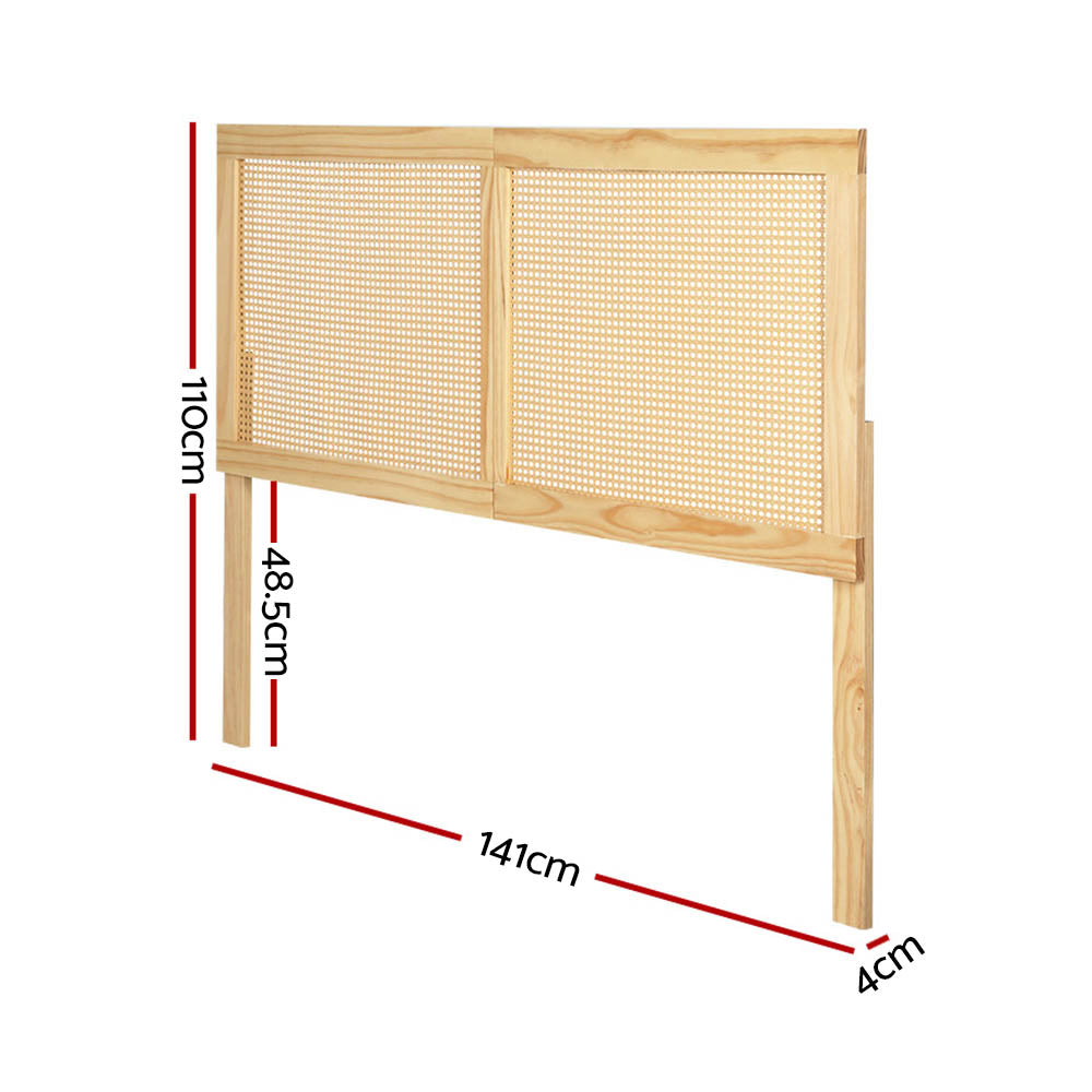Artiss Bed Head Headboard Rattan - RIBO Pine