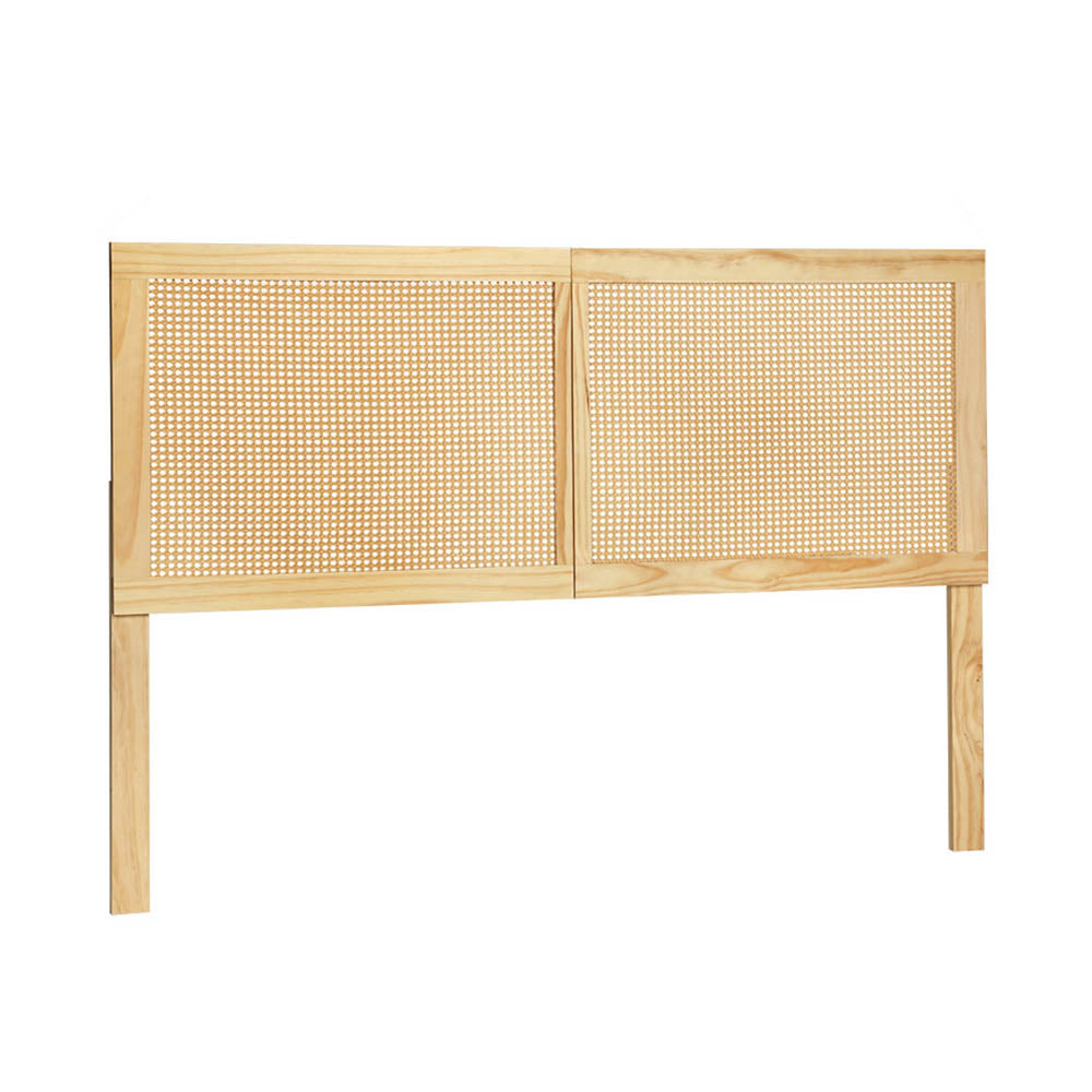 TWSC Bed Head Headboard Queen Rattan - RIBO Pine