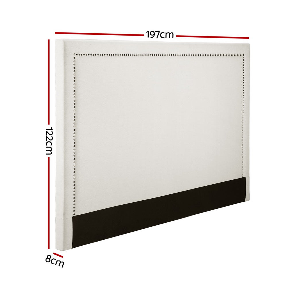 Artiss Bed Frame Bed Head Headboard Fabric - RIVE