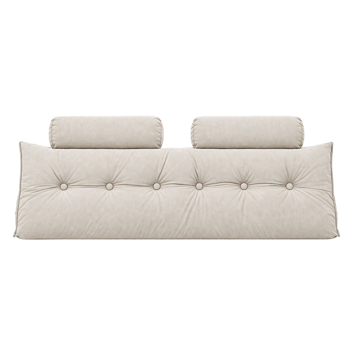 Artiss Headboard Pillow Queen Wedge Backrest Triangular with 2 Cushions Beige