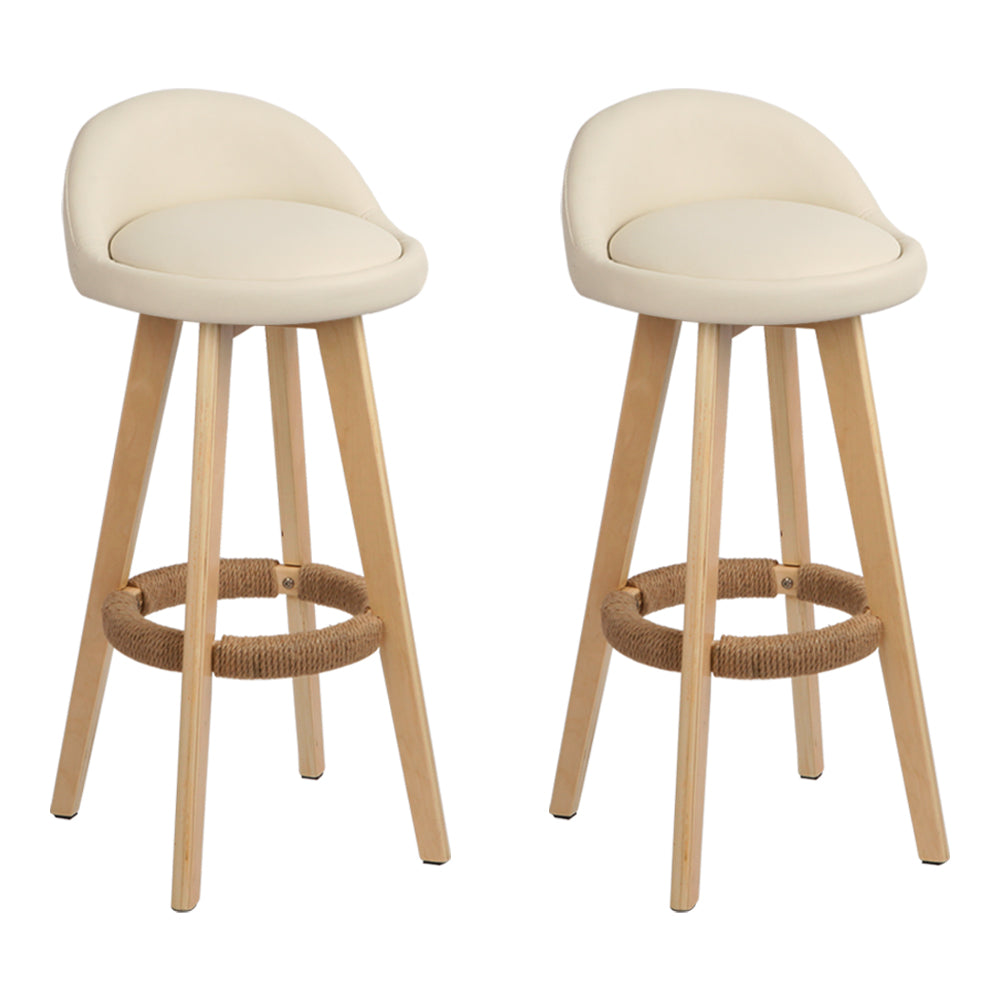 Artiss 2x Bar Stools Padded Wooden
