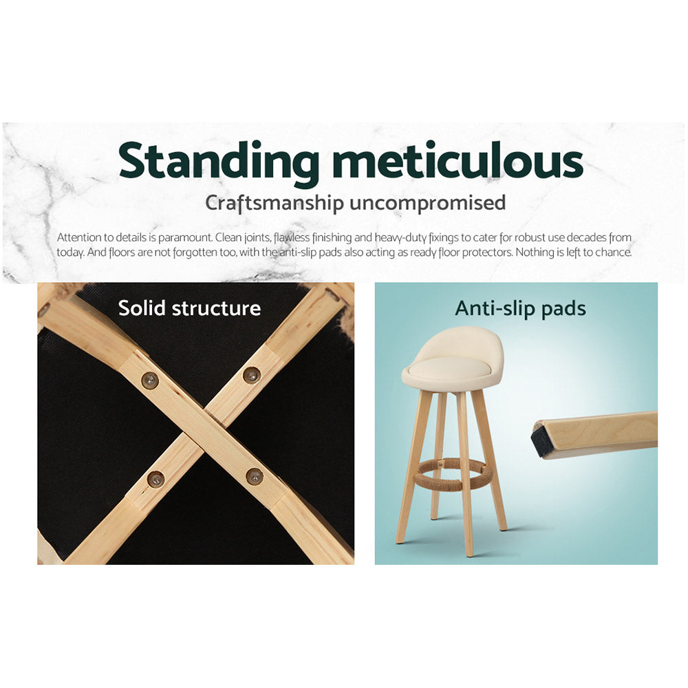 Artiss 2x Bar Stools Padded Wooden