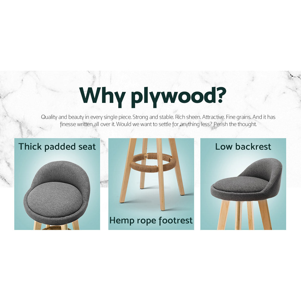 Artiss 2x Bar Stools Padded Wooden