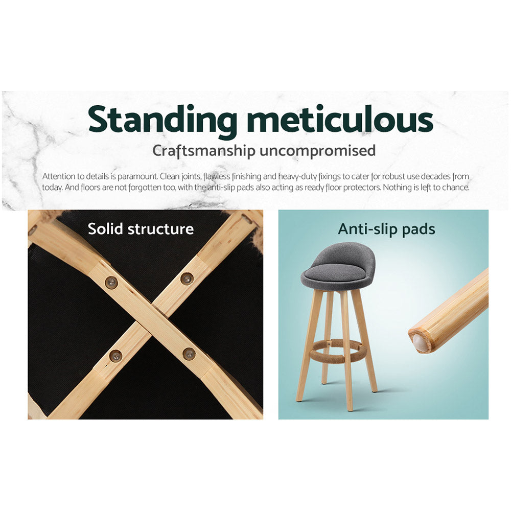 Artiss 2x Bar Stools Padded Wooden