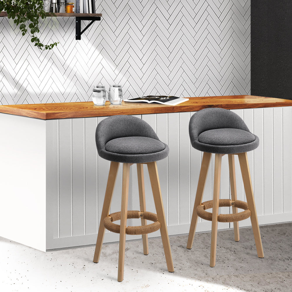 Artiss 2x Bar Stools Padded Wooden
