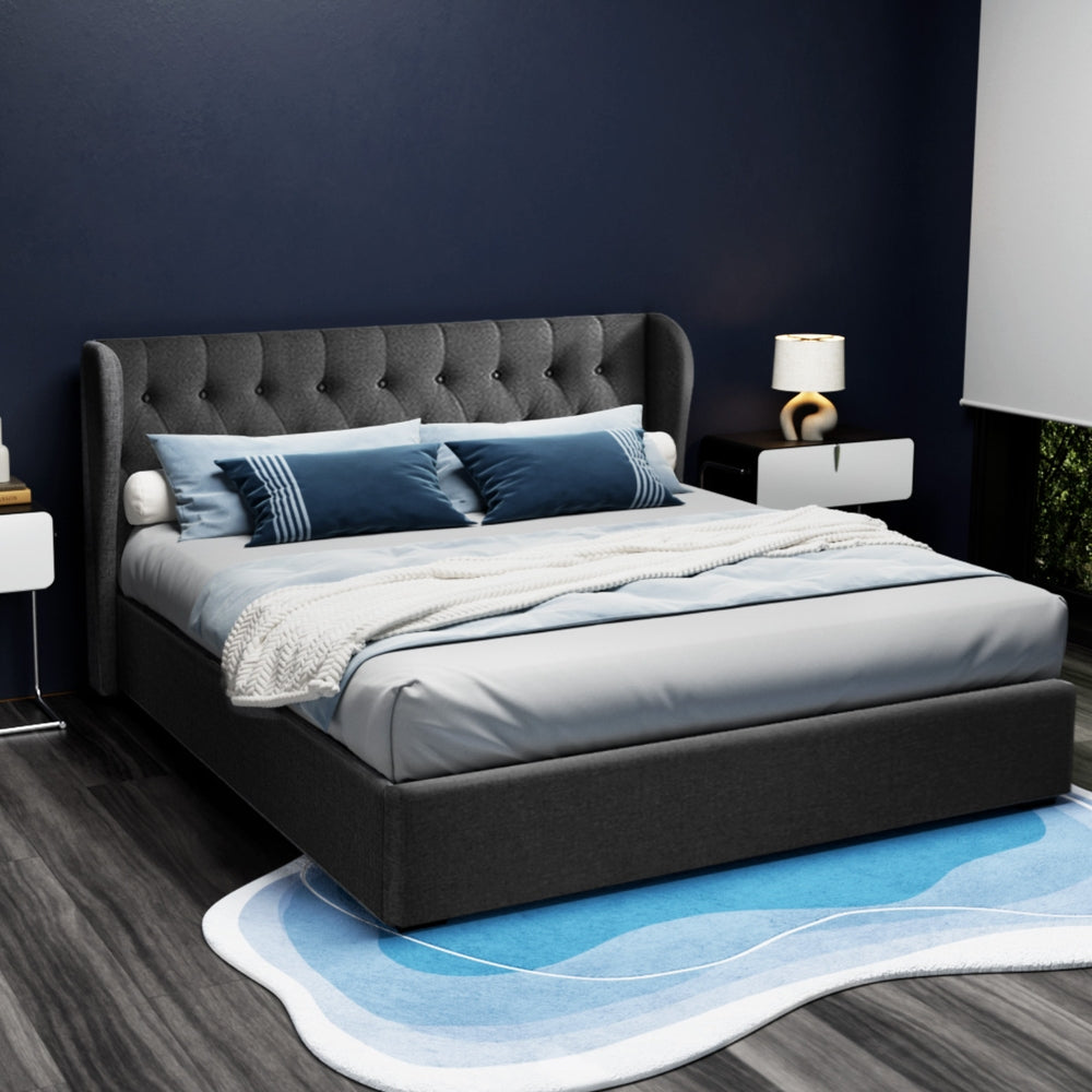 Artiss Bed Frame Gas Lift Charcoal ISSA