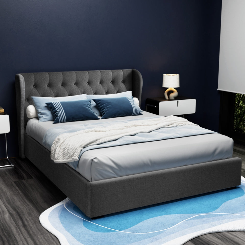 Artiss Bed Frame Gas Lift Charcoal ISSA