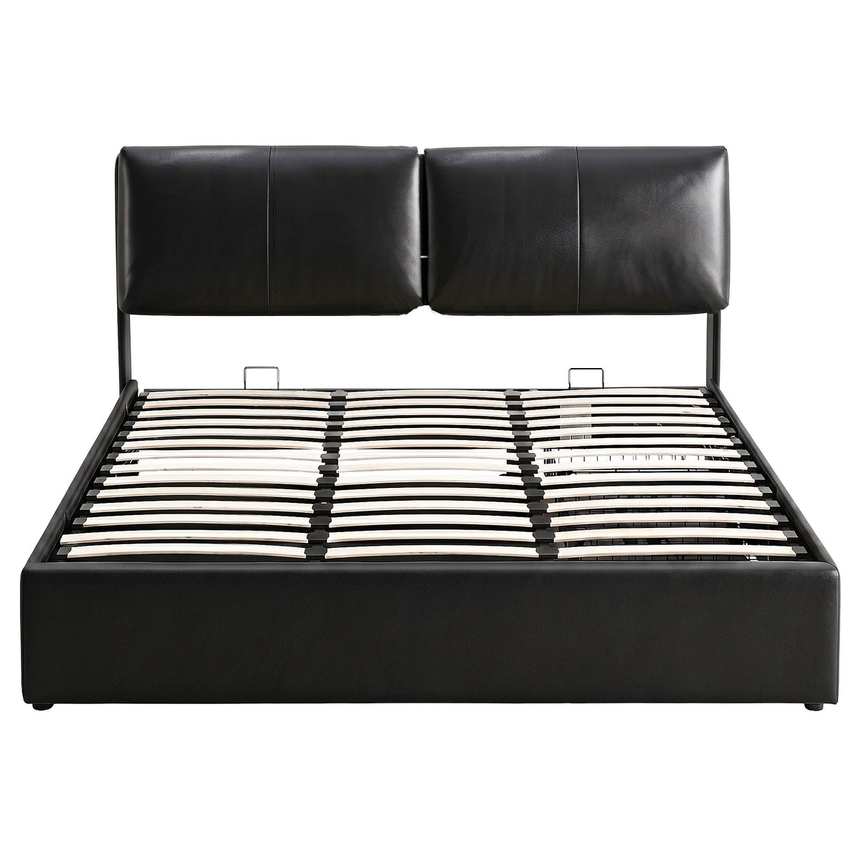 TWSC King Bed Frame Gas Lift Storage 3 Drawers Adjustable Headboard Platform Bed Black