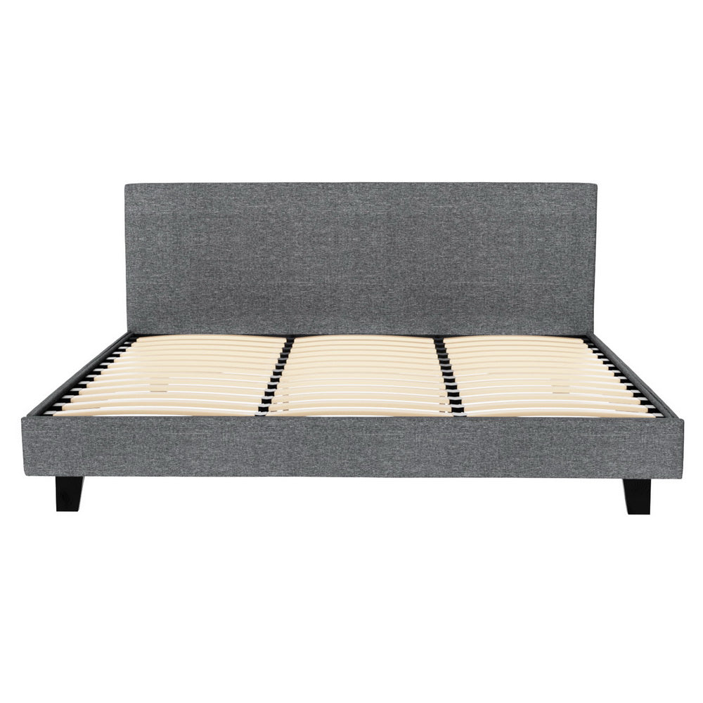 Neo Bed Frame – Padded Headboard, King Size Grey