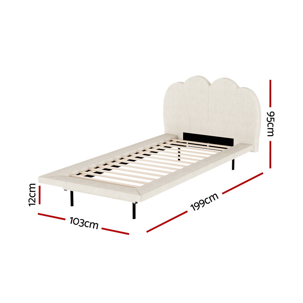 Artiss Bed Frame Boucle Beige SASA