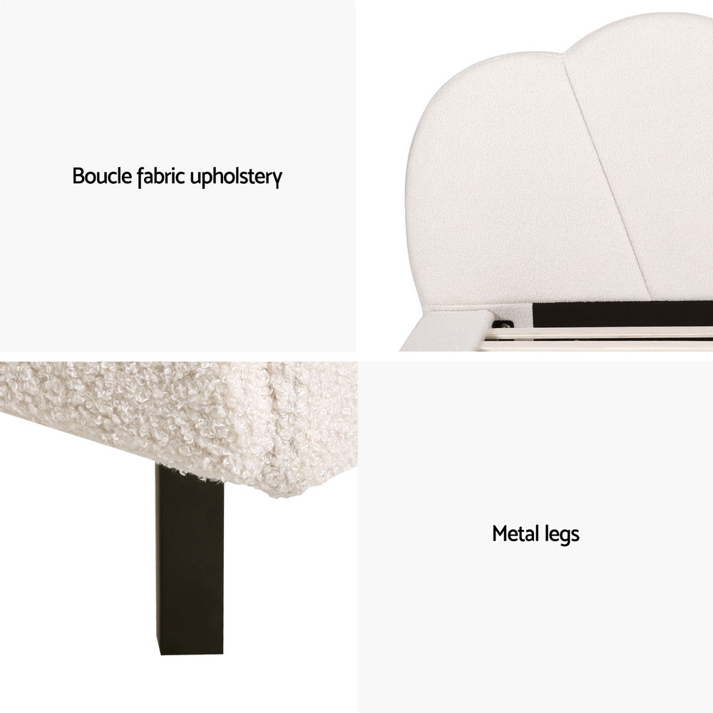 Artiss Bed Frame Boucle Beige SASA
