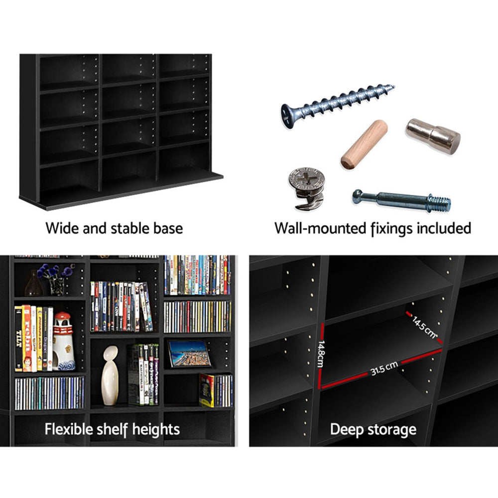 TWSC Bookshelf CD Storage Rack - BERT Black