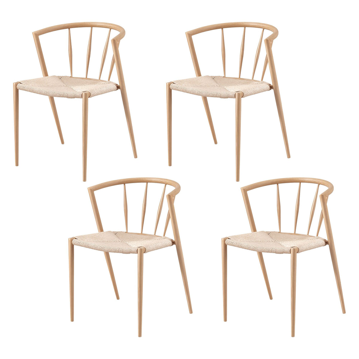 Artiss Dining Chairs Set of 4, Leisure Accent Chair for Living Room & Balcony Spindle Back