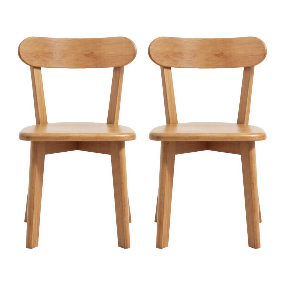 TWSC 2x Dining Chairs Wooden Kitchen Accent Chair Cafe Lounge Rubber Wood