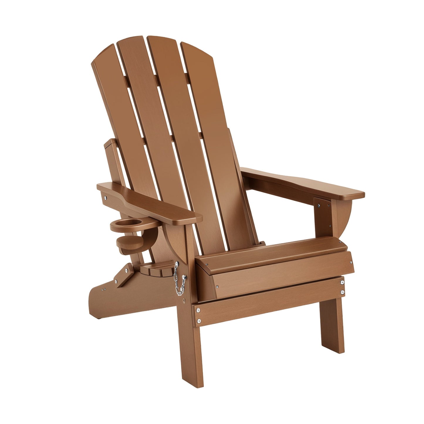 Adirondack Folding Outdoor Chair – Weather-Resistant HDPE, Brown