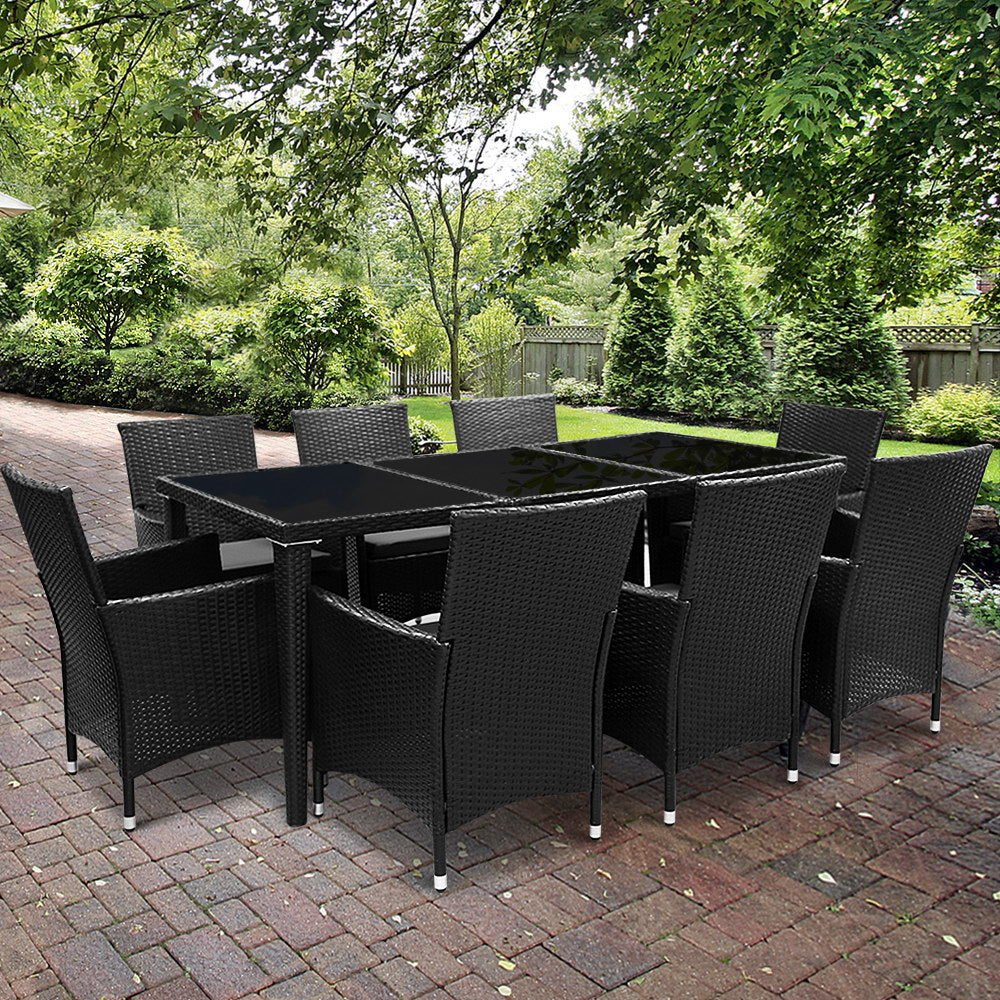 TWSC Outdoor Dining Set Wicker Lounge Setting 7 & 9 Piece