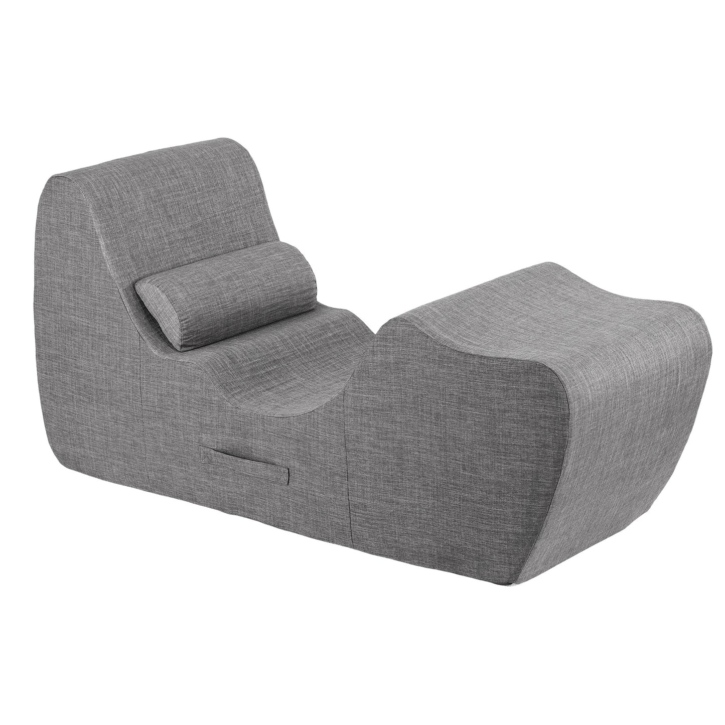 Chaise Lounge Chair – Ergonomic S-Curve Floor Lounger, Grey