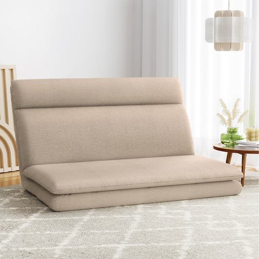 TWSC Floor Chair Sofa 2 Seater Linen Beige