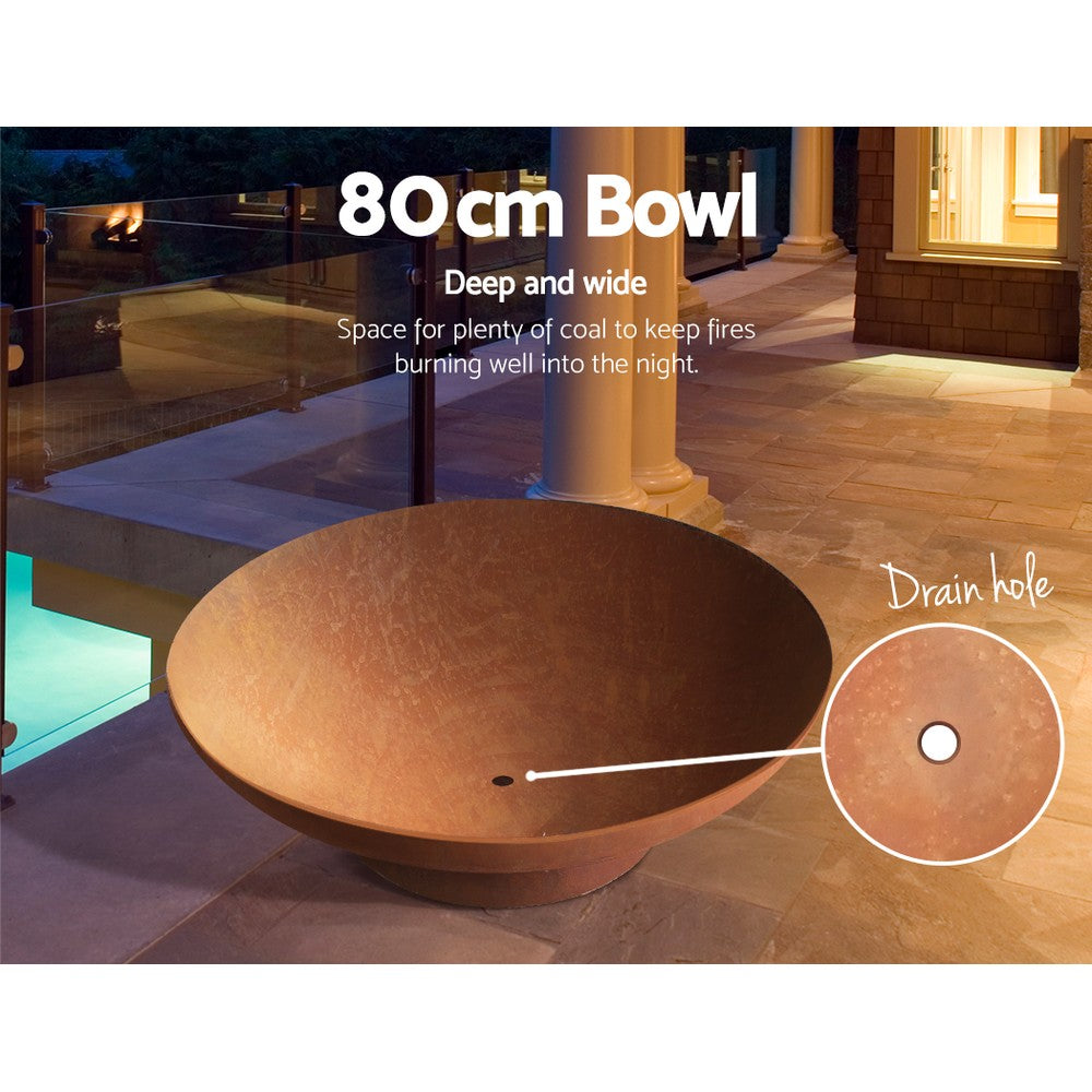 Grillz Fire Pit Bowl Cast Iron Rustic