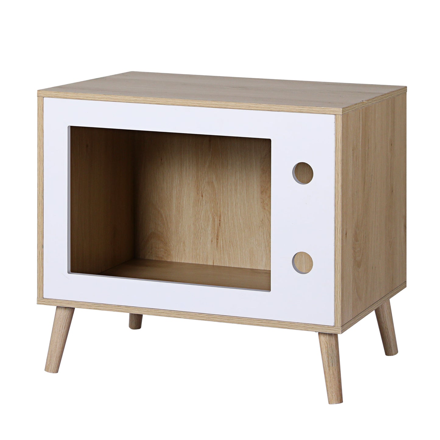 TWSC Cat Nest Bedside Table Solid Wood 60cm