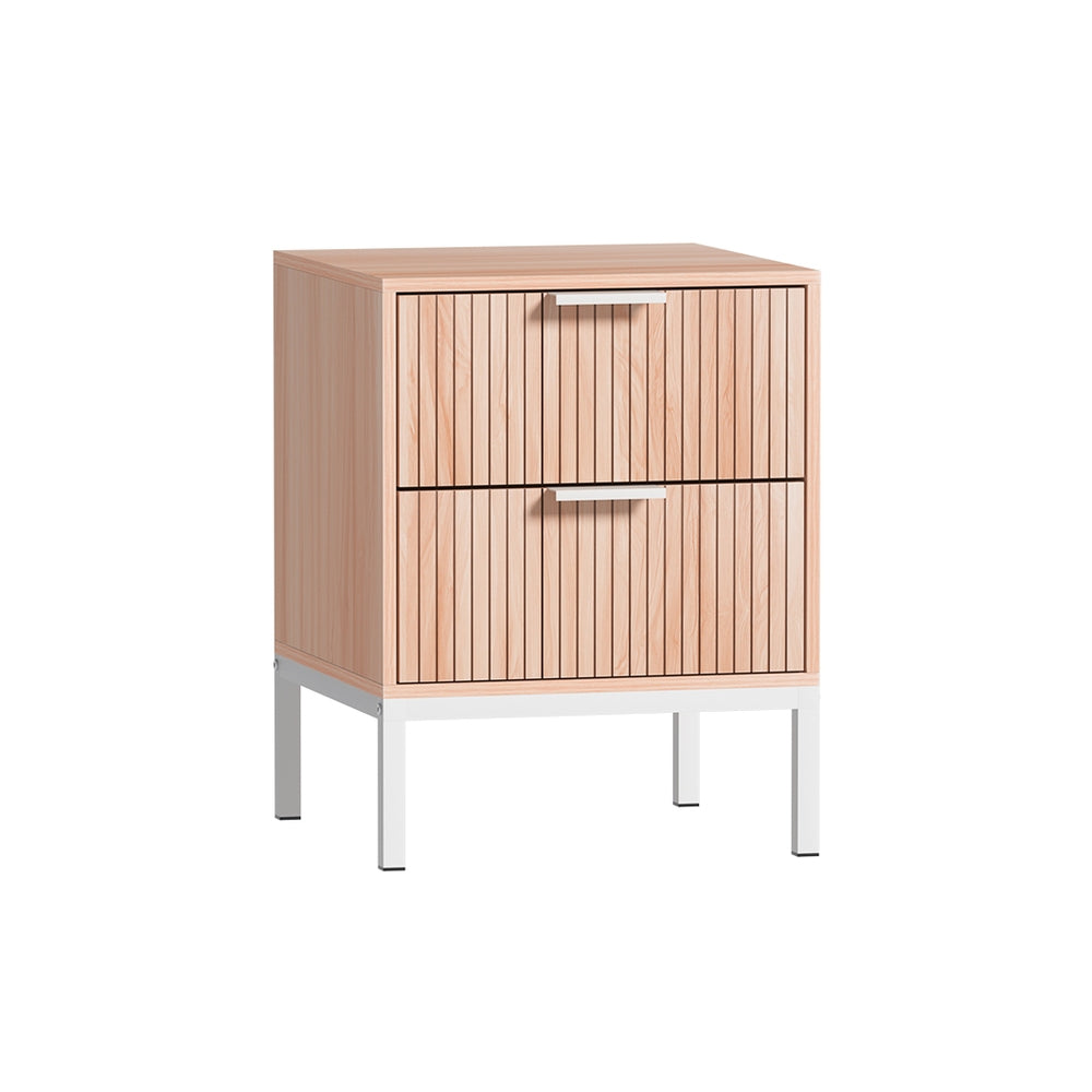 TWSC Bedside Table Drawers Side End Table Storage Cabinet Nightstand Pine LURA