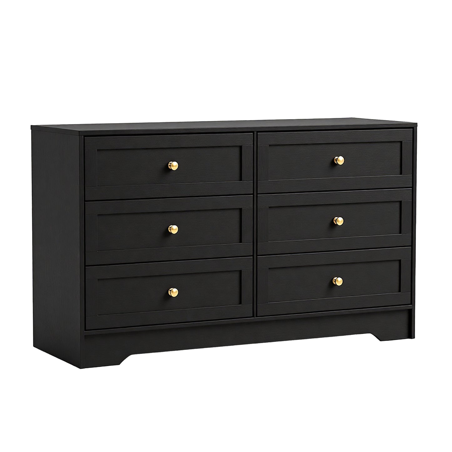 Chest of Drawers – 6 Spacious Drawers, Black Finish