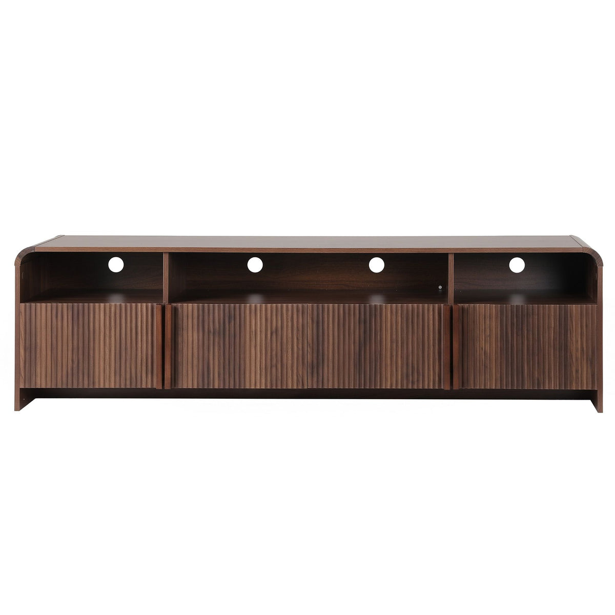 TWSC Fluted TV Unit, 180cm – Walnut — product-only front view