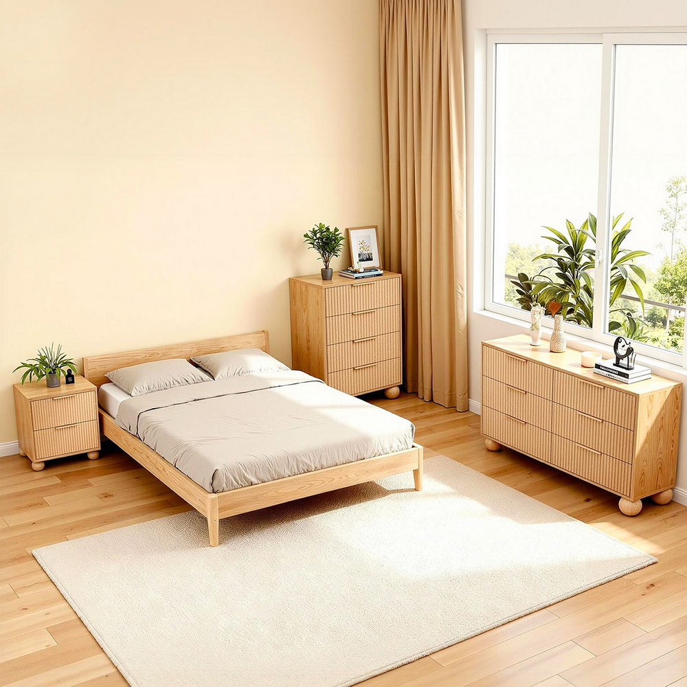 Chest of Drawers Dresser – 6 Drawers, Pine Finish, 120x40x70cm