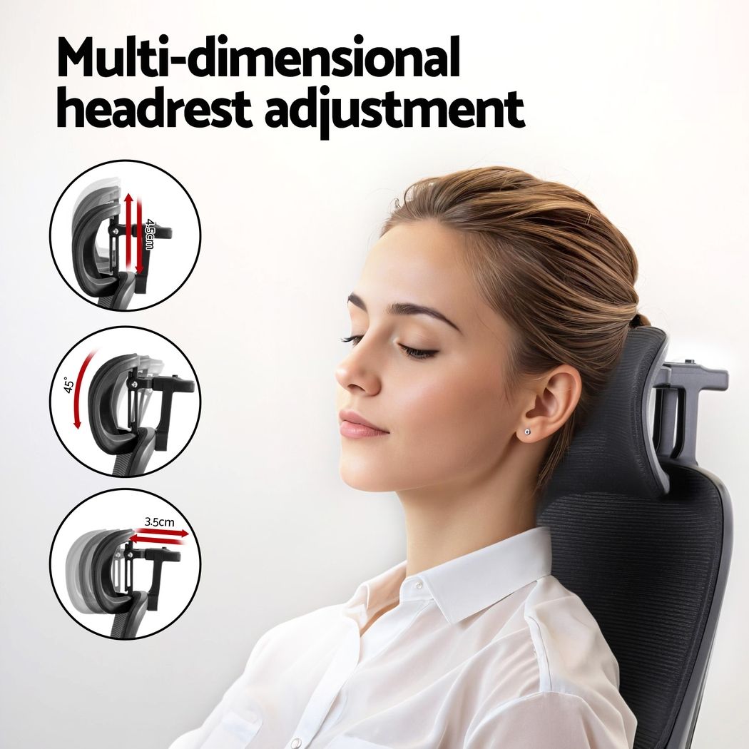 TWSC Office Desk and Chair Set L Shaped Computer Desk 136cm with 2 Tier Storage Shelves, Ergonomic Mesh Office Chair with Adjustable Headrest, Flip-Up Armrests & Lumbar Support