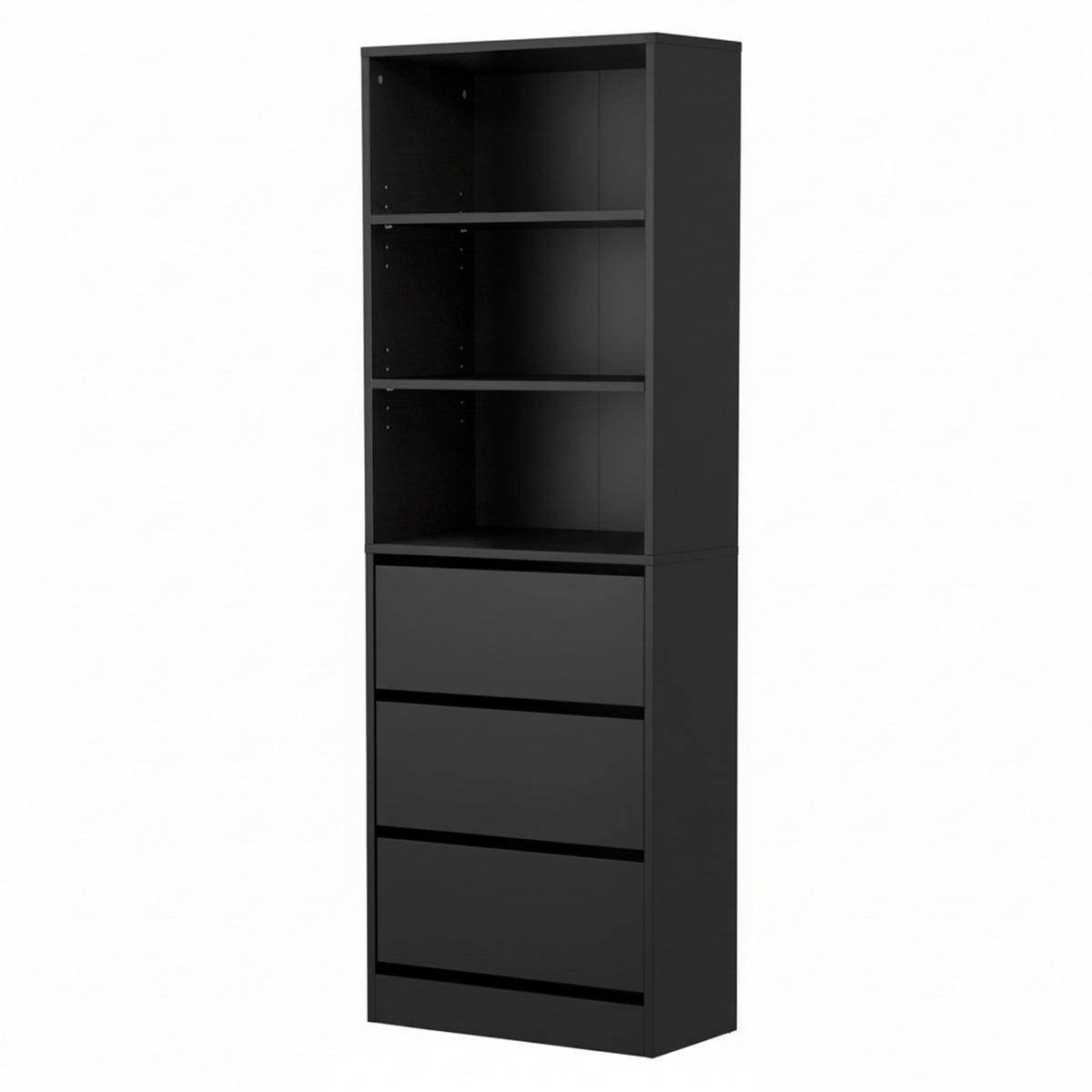 TWSC 3 Chest of Drawers Tallboy Cabinet Black