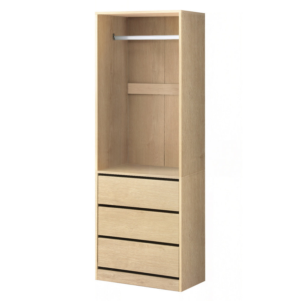 Wardrobe Storage Organizer – 3 Drawers, Pine Finish