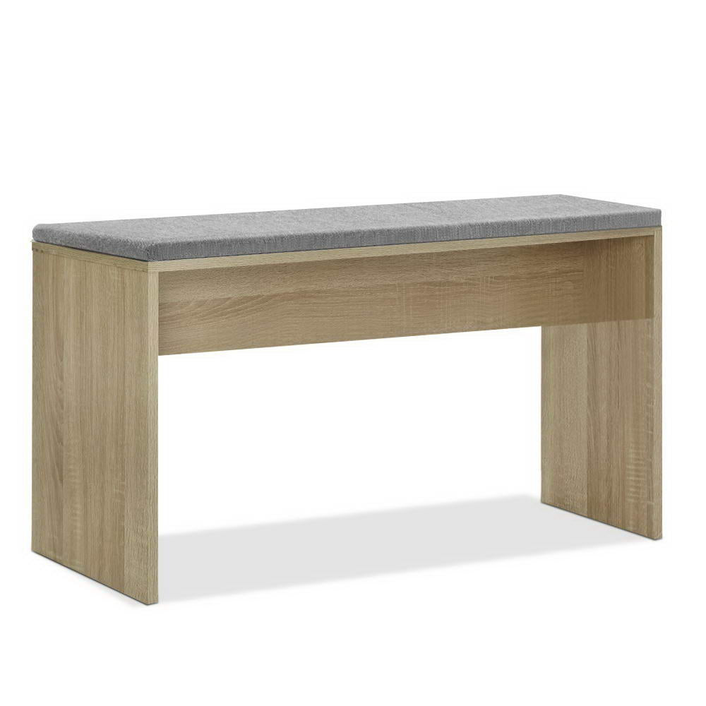 TWSC Dining Bench Upholstery Seat Wooden Chair Oak 90cm