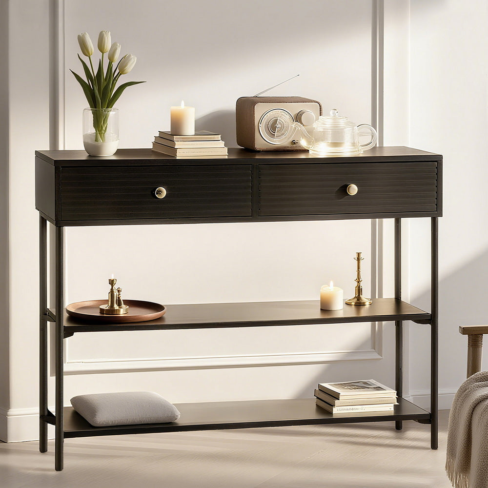 TWSC Console Table 3-Tier Black