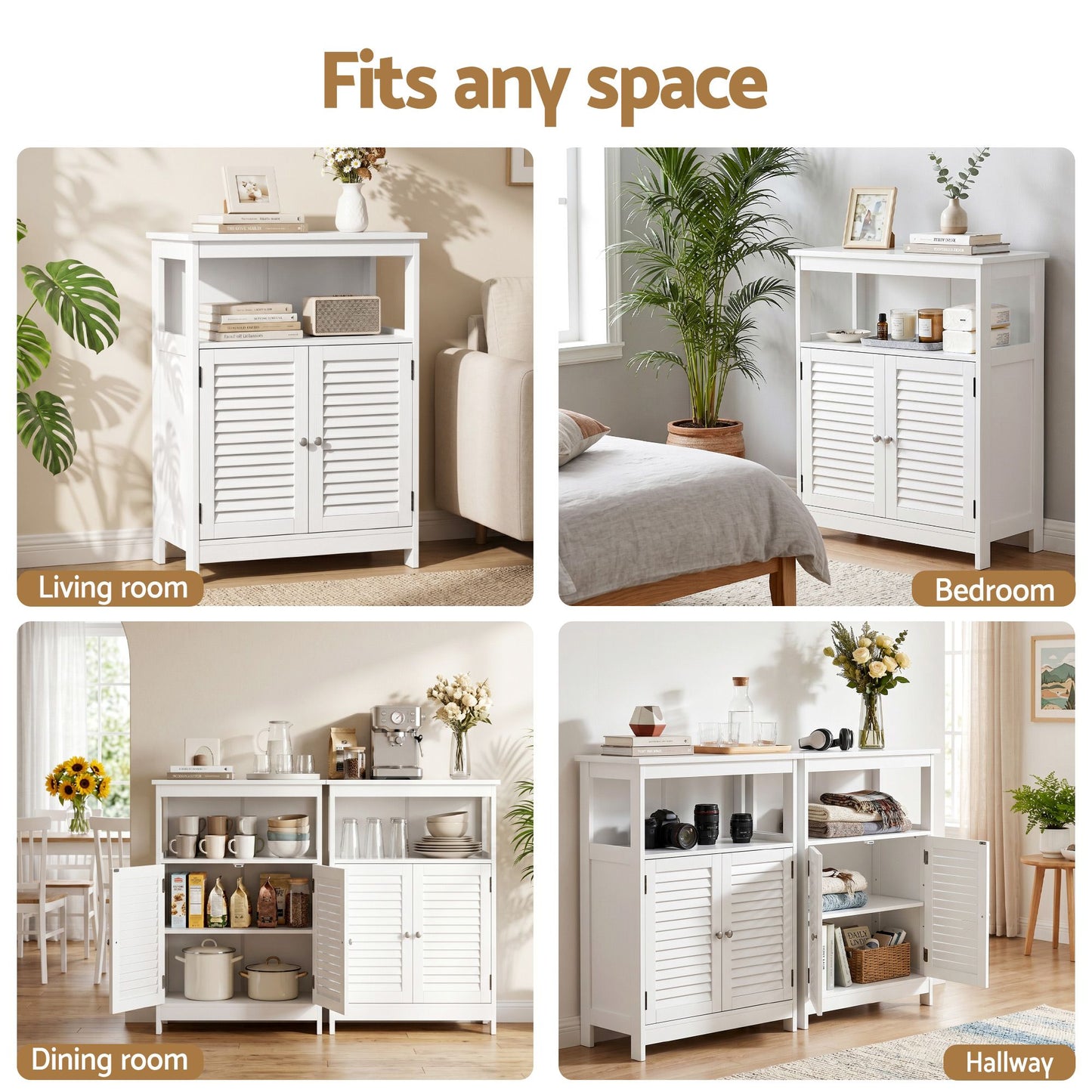 TWSC 2x Buffet Sideboard Cabinet Server Cupboard Kitchen Bathroom Storage IVOR