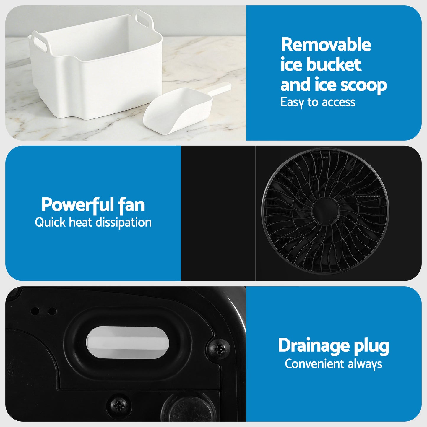 Devanti Nugget Ice Maker – 15kg Daily Capacity, Compact Black Design