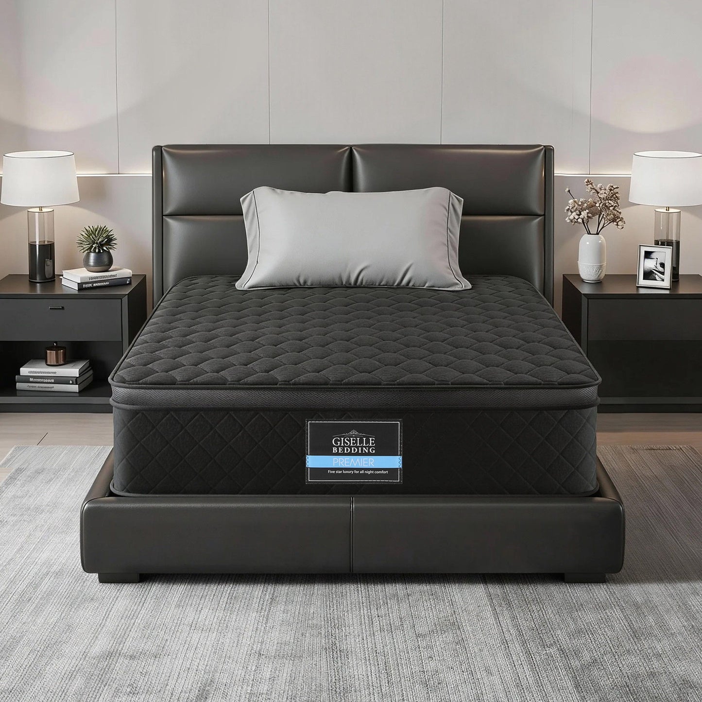 Muse Series Mattress – 5-Zone Pocket Spring, 34cm Single, Black Euro Top