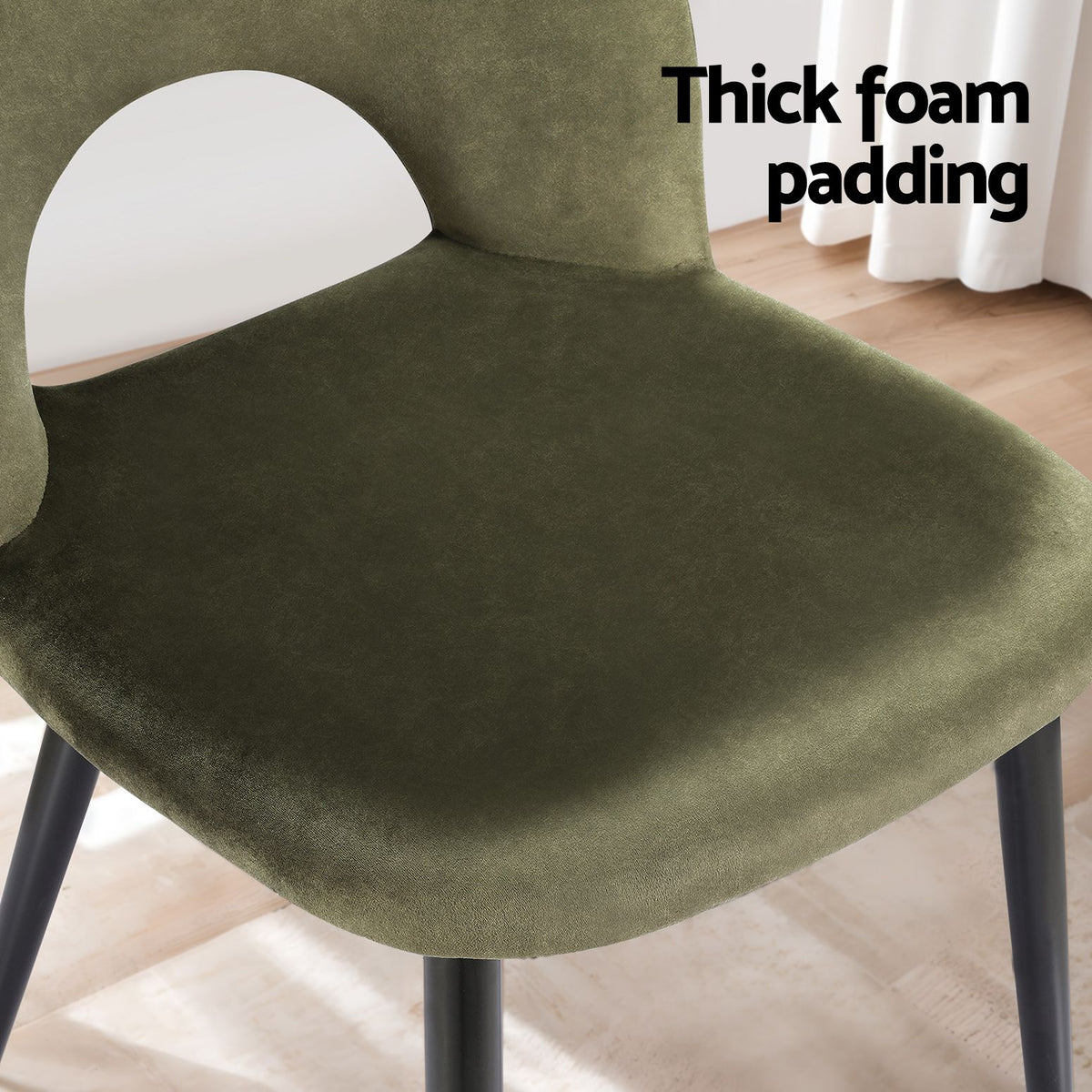 TWSC Dining Chairs Set of 6 Velvet Hollow Green