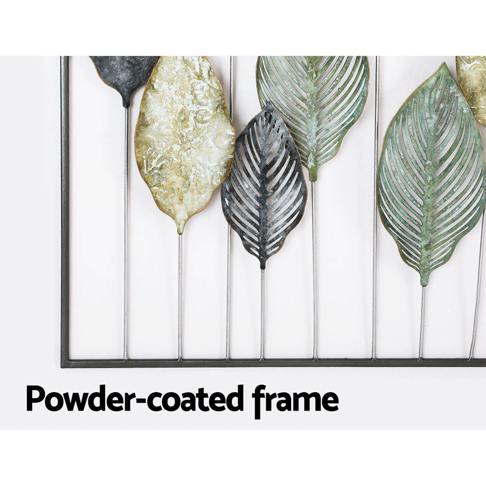 Metal Wall Art Sculpture – Tree of Life Leaf Design, Multicoloured Metal
